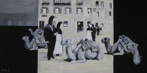 "sostare per bere" acrilico su tela - 50x100 - 2006
